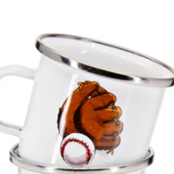 Golden Rabbit Baseball Enamelware Child Set - Baseball Theme - Kids Enamelware - Picture 4 of 5